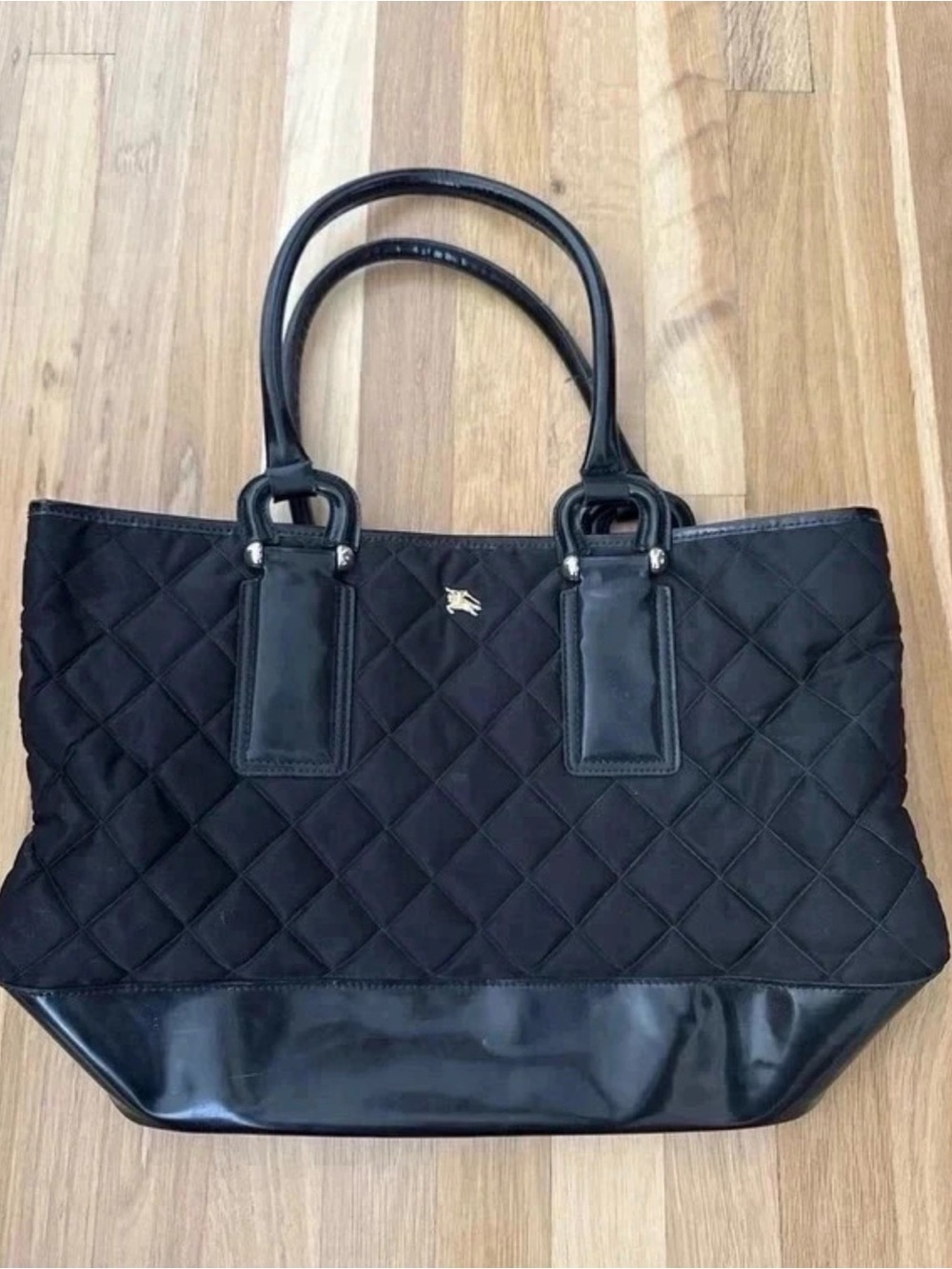 Burberry Quilted Tote Bag with Top Handles